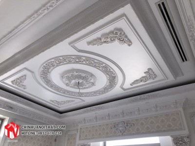 Trần trang trí sơn PU trắng